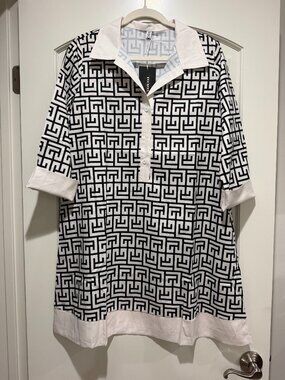 Black & White Geometric Print Dress Size: S NWT